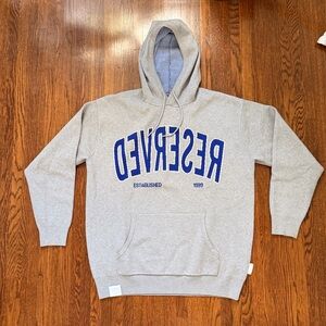 Izzue Heather Gray Hoodie with Blue Accents